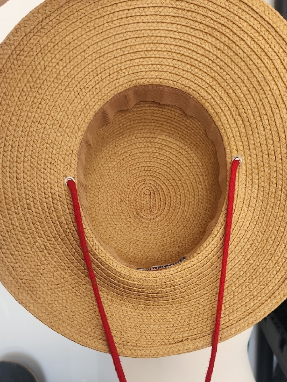 San Diego Hat Company Tan Straw Sun Hat with Red Ribbon - Picture 2 of 4